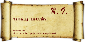 Mihály István névjegykártya